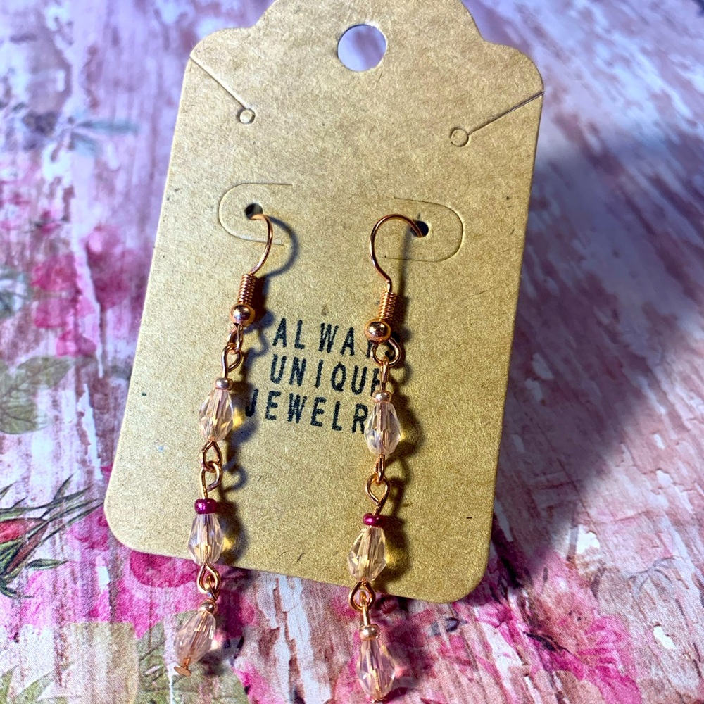 Rose gold dangle earrings